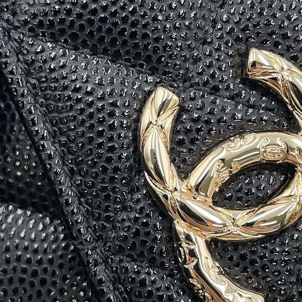 CHANEL Black Caviar Leather Logo Wallet - Picture 9 of 13